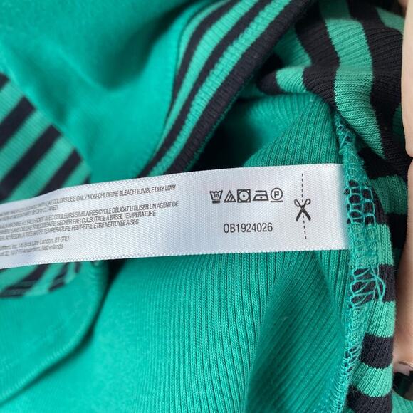 ANTHROPOLOGIE Maeve Ribbed Muscle Tank Top Kelly Green Striped Size Large Crop - Picture 7 of 7